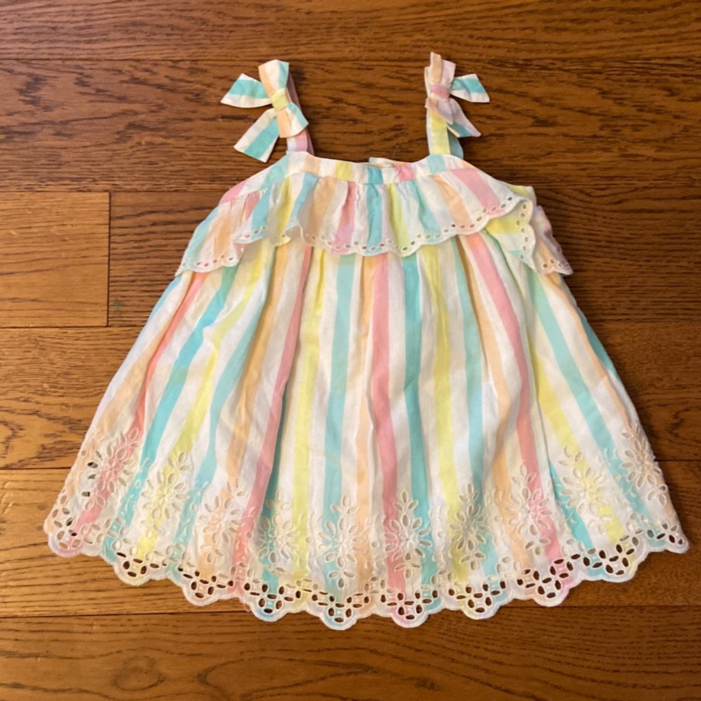 Striped Cotton Summer Dress 💖🧡💛💚